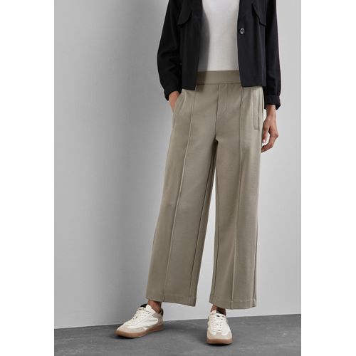 Stoffhose STREET ONE, Damen, Gr. 42, Länge 28, beige (cool ivory), Stoff, 48% Viskose, 44% Polyester, 8% Elasthan, unifarben, casual, normal normal, Hosen, High Waist