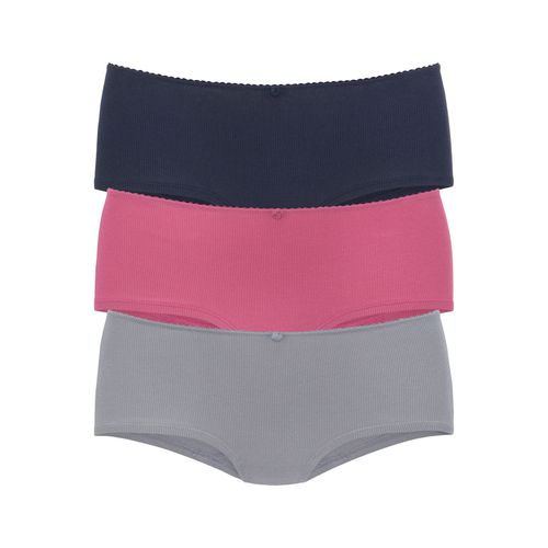 Panty VIVANCE Gr. 44/46, bunt (blau, beere, navy), Damen, Doppelripp, Obermaterial: 95% Baumwolle, 5% Elasthan, unifarben, Unterhosen, aus weicher Rippware, mit zartem Röschen vorn