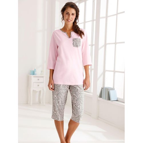 Schlafanzug Gr. 36/38, rosa (rosé, grau, bedruckt) Damen Homewear-Sets