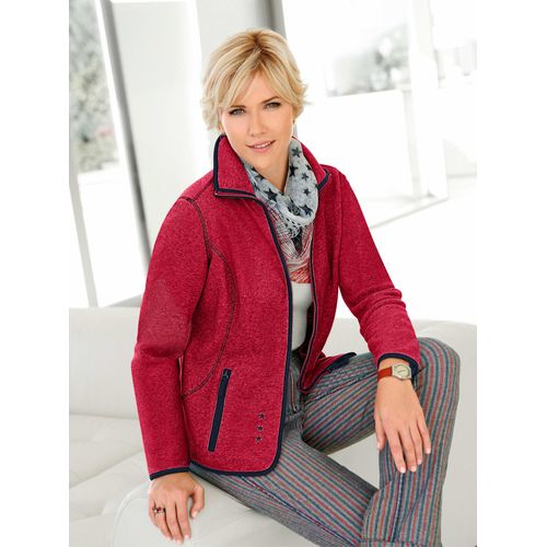Fleecejacke CASUAL LOOKS, Damen, Gr. 40, rot, 100% Polyester, unifarben, gemustert, Langarm, Jacken