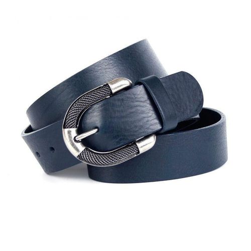 Ledergürtel ANTHONI CROWN, Damen, Gr. 90, blau, Leder, unifarben, Gürtel, mit aufwendiger Schmuck-Schließe in Flechtoptik
