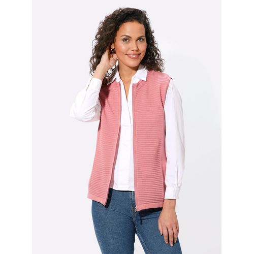 Strickweste CASUAL LOOKS, Damen, Gr. 54, rosa (rosenquarz), 50% Baumwolle, 50% Polyacryl, unifarben, Westen