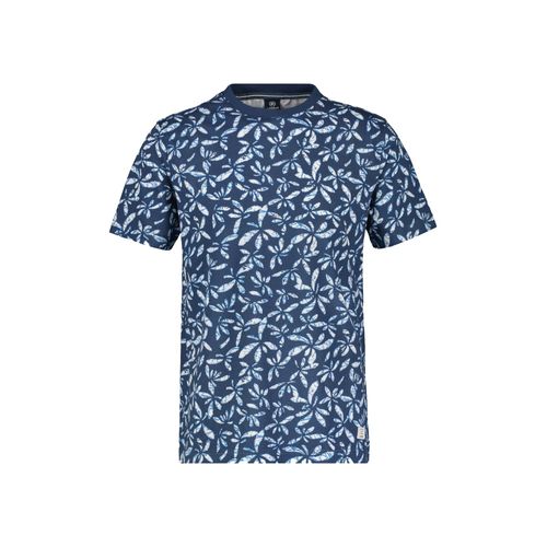 T-Shirt LERROS "LERROS mit Print" Gr. 5XL, blau (storm blau) Herren Shirts