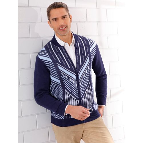 Strickjacke CLASSIC, Herren, Gr. 56, blau (marine, eisblau, gemustert), 100% Polyacryl, gemustert, mehrfarbig, Langarm, Strickjacken