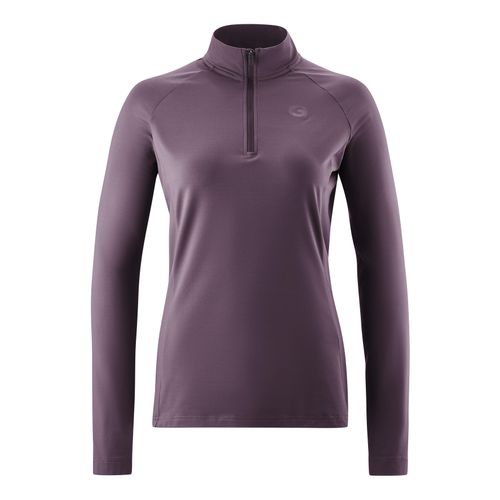 Radtrikot GONSO "Essential Jersey Longsleeve W" Gr. 34, lila (aubergine) Damen Trikots Fahrradtrikot langarm, Midlayer Trikot