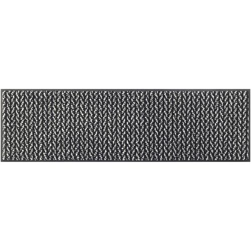 Fußmatte Gr. 2, schwarz-weiß (schwarz, weiß), B:35cm H:7mm L:120cm, Polyamid, Polyamid, Teppiche