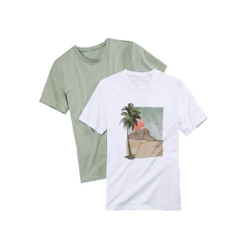 T-Shirt BEACHTIME Gr. XXL, grün (mint, bedruckt) Herren Shirts Freizeitshirt mit Rundhals und Frontprint aus reiner Baumwolle