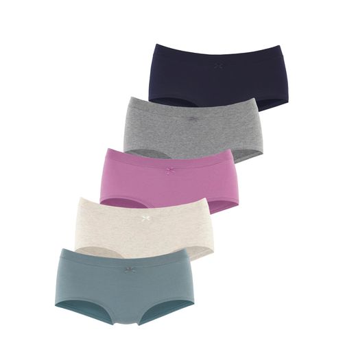 Panty VIVANCE Gr. 36/38, bunt (anthrazit meliert, beige meliert, flieder, eukalyptus, navy), Damen, Single Jersey, Obermaterial: 95% Baumwolle, 5% Elasthan, unifarben, meliert, Unterhosen, aus weicher, elastischer Baumwolle