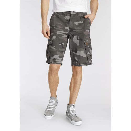 Cargoshorts AJC, Herren, Gr. 32, Länge 32, grün (camouflagefarben), Web, Obermaterial: 100% Baumwolle, unifarben, casual, schmal kniefrei, Hosen, aus strukturiertem Web