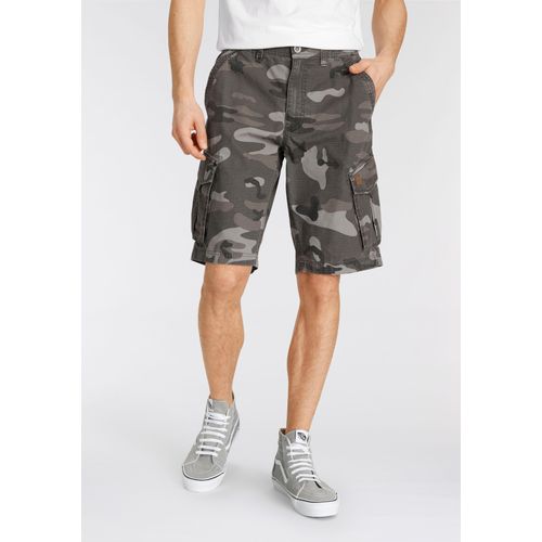 Cargoshorts AJC, Herren, Gr. 29, Länge 32, grün (camouflagefarben), Web, Obermaterial: 100% Baumwolle, unifarben, casual, schmal kniefrei, Hosen, aus strukturiertem Web