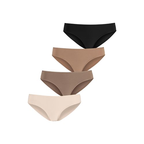 Jazz-Pants Slips LASCANA, Damen, Gr. 40/42, bunt (champagner, nougat, beige, schwarz), Obermaterial: 95% Baumwolle, 5% Elasthan, unifarben, körpernah, Unterhosen, aus elastischer Baumwolle