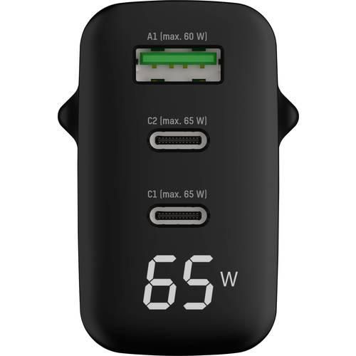 Ansmann USB-Ladegerät mit Display HC365PD 65W USB-Ladegerät 65 W Innenbereich Ausgangsstrom (max.) 3.25 A Anzahl Ausgänge: 3 x USB, USB-C®