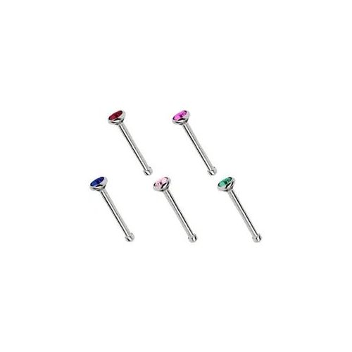 Nasenpiercing ADELIA ́S "Piercing Piercing Nasenpiercing" bunt Damen Piercings Titan Piercing 5 bunte Nasenstecker im Set mit Stopper, Stab 0,8 mm