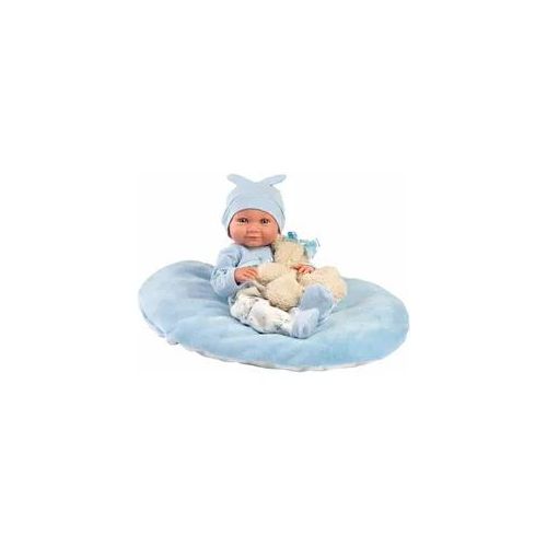 Babypuppe LLORENS "Nico mit Kissen, blau, 40cm" Puppen bunt Kinder Made in Europe