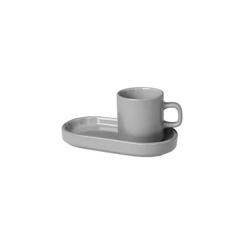 Espressotasse BLOMUS "PILAR" Trinkgefäße Gr. Ø 5cm x 6cm, 50 ml, grau (hellgrau) 2 Tassen, Untertassen