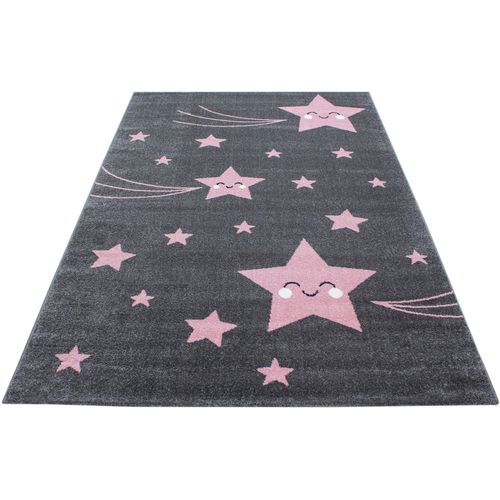 Kinderteppich AYYILDIZ TEPPICHE "Kids 610" Teppiche Gr. B: 200cm, 12mm, L: 290cm, pink Kinder Motiv Sterne, Kurzflor