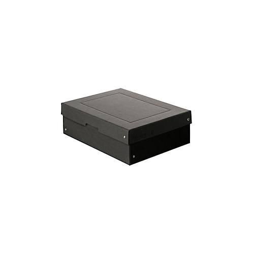 Archivbox Falken PURE Box Black A4, für bis zu 1250 Blatt, mit Beschriftungsfeld, L 320 x B 240 x Füllhöhe 100 mm, Blauer Engel, FSC®-Pappe, schwarz