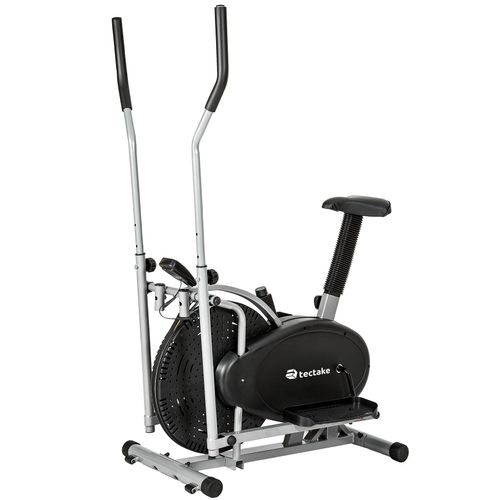 TecTake GmbH 2 in 1 Crosstrainer und Heimtrainer mit Trainingscomputer - schwarz 401716