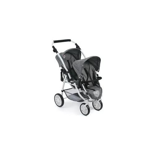 Puppen-Zwillingsbuggy CHIC2000 "Vario, Jeans Grey" Puppenwagen grau (jeans grey) Kinder