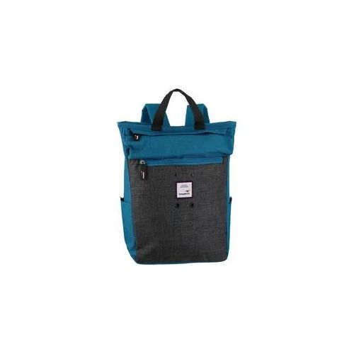 Cityrucksack KANGAROOS Gr. B/H/T: 25cm x 36,5cm x 17cm, blau (petrol-grau) Rucksäcke Freizeitrucksack Arbeitsrucksack Schulrucksack