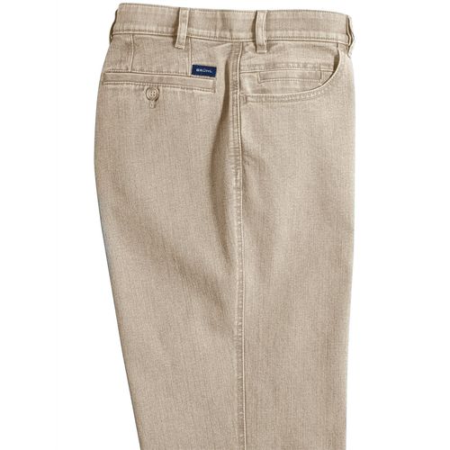 Dehnbund-Jeans BRÜHL Gr. 27, Unterbauchgrößen, Normale Leibhöhe, beige Herren Jeans