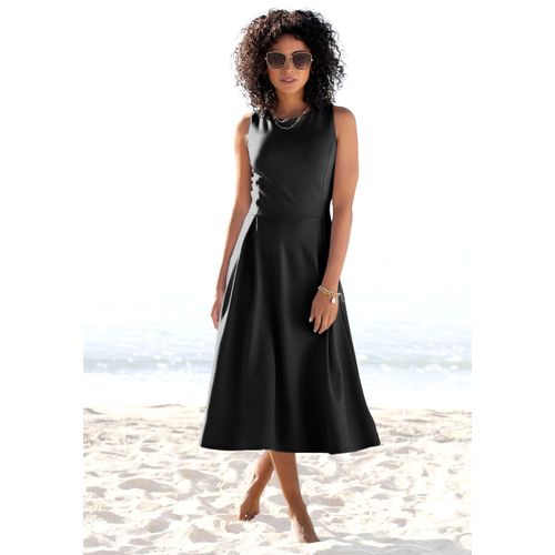 Midikleid BEACHTIME, Damen, Gr. 38, N-Gr, schwarz, Jersey, Obermaterial: 70% Viskose, 25% Polyester, 5% Elasthan, unifarben, modisch, figurumspielend ca. Mitte Wade, Rundhals, ohne Ärmel, Kleider, elegantes Jerseykleid, Basic, A-Linien-Kleid, Topseller