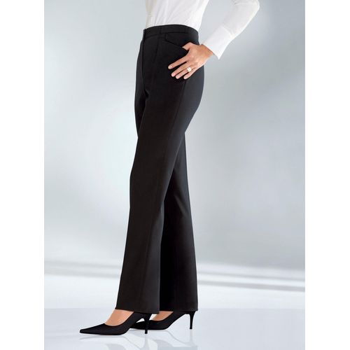 Bügelfaltenhose COME ON, Damen, Gr. 54, Normalgrößen, schwarz, 65% Polyester, 32% Viskose, 3% Elasthan, unifarben, lang, Hosen