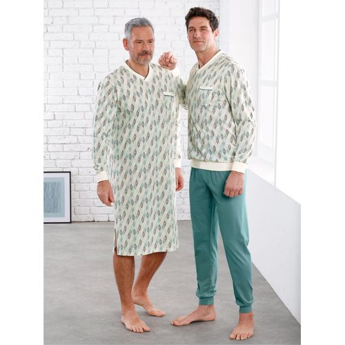 Schlafanzug KINGS CLUB Gr. 48/50, grün (champagner, jade, bedruckt) Herren Homewear-Sets