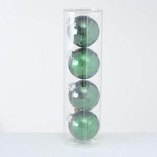 Boltze Große Weihnachtskugeln Ø 10 cm, 4 tlg, Grün