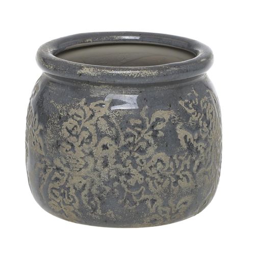 Chic Antique Antibes Blumentopf mit Blumenmuster, H9,5/D12 cm