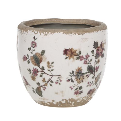 Chic Antique Nancy Blumentopf mit Blumenmotiv, H11/D12,5 cm