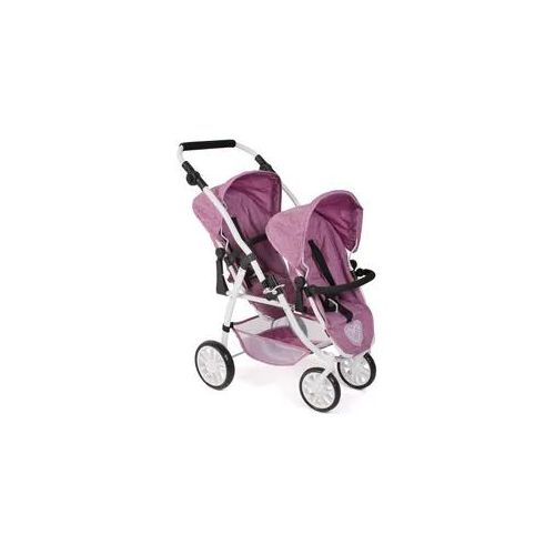 Puppen-Zwillingsbuggy CHIC2000 "Vario, Jeans Pink" Puppenwagen rosa (jeans pink) Kinder