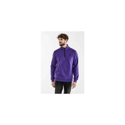 Sweatshirt STREET ONE MEN Gr. L (52), lila (ultra violet) Herren Sweatshirts mit Stehkragen