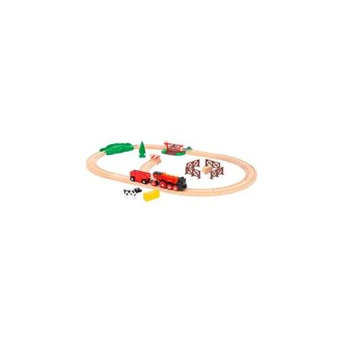 Spielzeug-Eisenbahn BRIO "BRIO WORLD, Rote Lola Bauernhof Zugset" Spielzeugfahrzeuge bunt Kinder FSC- schützt Wald - weltweit