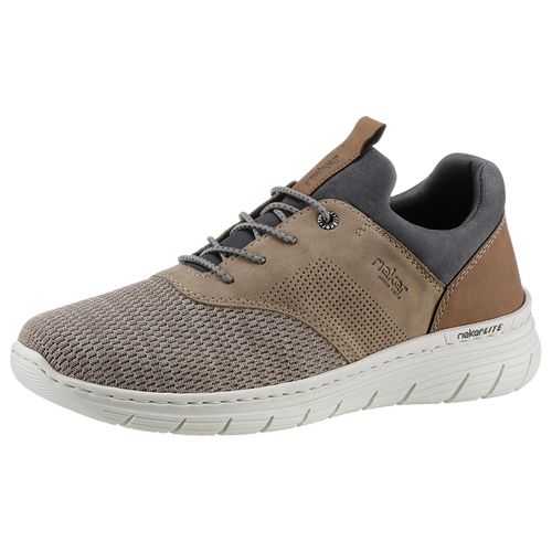 Slip-On Sneaker RIEKER, Herren, Gr. 43, grau (taupe, kombiniert), Textil, Lederimitat, meliert, sportlich, Schuhe, Schlupfschuh, Freizeitschuh, Halbschuh, mit Leichtlaufsohle, Topseller