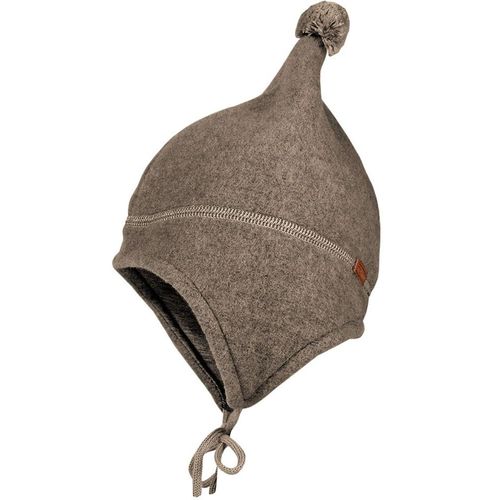 MAXIMO Fleecemütze, aus Wollfleece mit Pompon und Bindeband