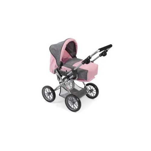 Kombi-Puppenwagen CHIC2000 "Leni, Grau-Rosa" Puppenwagen bunt (grau/rosa) Kinder mit herausnehmbarer Tragetrasche