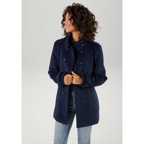 Cabanjacke ANISTON CASUAL Gr. 40, blau Damen Jacken mit Schalkragen Bestseller