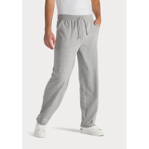 Sweathose KANGAROOS, Herren, Gr. 48/50 (M), N-Gr, grau (grau, meliert), Sweatware, Obermaterial: 60% Baumwolle, 40% Polyester, unifarben, Basic, lässig geschnitten lang, Hosen, in legerer Weite