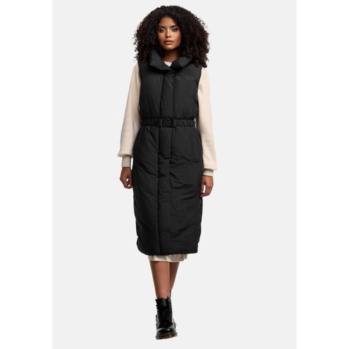 Longweste NAVAHOO "Abendlied XIV", Damen, Gr. M (38), schwarz, Obermaterial: 100% Polyester; Innenfutter: 100% Polyester; Wattierung: 100% Polyester, gerade kniebedeckend, hoch geschlossener Ausschnitt, Westen Longweste, Ärmellose Winter-Weste mit hohem Stehkragen