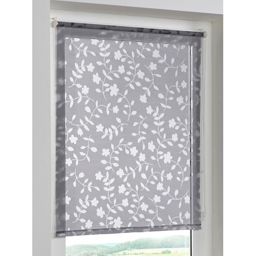 Raffrollo HEINE HOME Gr. 6, grau (dunkelgrau), B:90cm H:150cm, Raffrollos