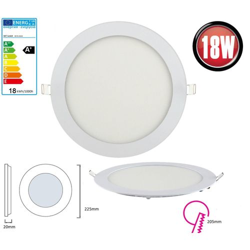 10x 18W LED Panel Einbaustrahler Spot Einbauleuchte Warmweiß 3000K 1360 Lumen Deckenleuchte Rund
