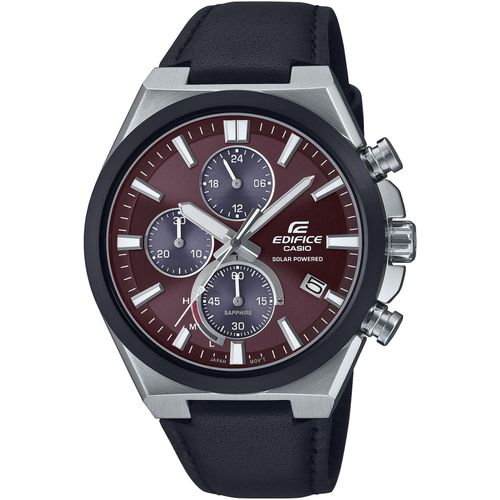 Chronograph CASIO EDIFICE, schwarz, Armbanduhren, Herren, Solaruhr, Armbanduhr, Herrenuhr, Saphirglas, Stoppfunktion, Datum