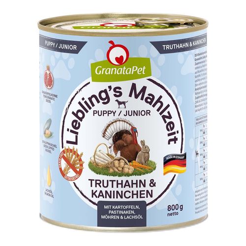 GranataPet Liebling's Mahlzeit Junior Truthahn und Kaninchen 12x800g