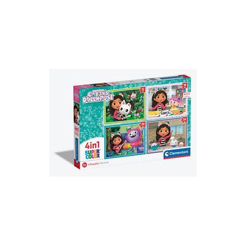 Clementoni Gabbys Dollhouse 4 in 1 Puzzle, 12 - 24 Teile