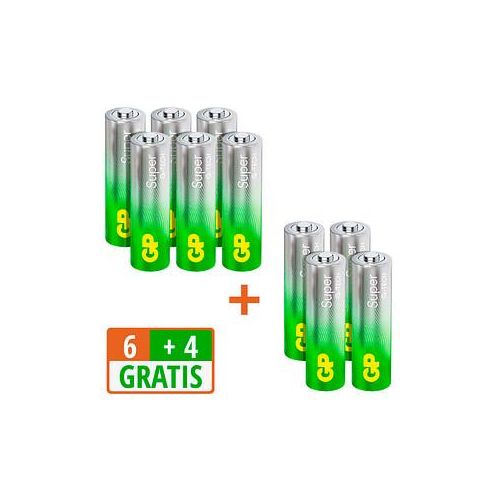 6 + 4 GRATIS: 6 GP Batterien SUPER Mignon AA 1,5 V + GRATIS 4 St.