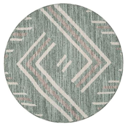 Carpet City Teppich »LINDO 7590«, rund, 11 mm Höhe, Kurzflor, Hochtief-Muster/ 3D-Effekt, Boho-Stil, Wohnzimmer