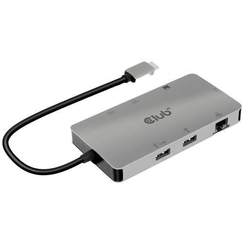 club3D CSV-1593 8 Port USB-C® (USB 3.2 Gen 2) Multiport Hub Grau