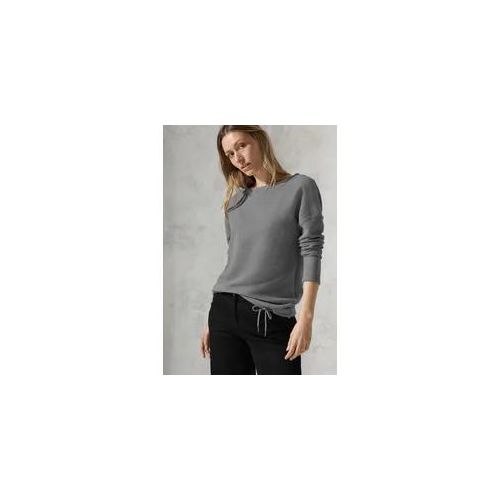 Langarmshirt CECIL Gr. M (40), platinum grey mel. Damen Shirts mit Glitzer