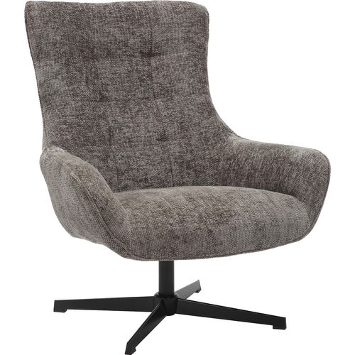Drehsessel SALESFEVER, grau (dunkelgrau, schwarz), B:81cm H:103cm T:85cm, Chenillestoff (100% Polyester), Metall, Sessel, Sitzfläche mit Taschenfederkern
